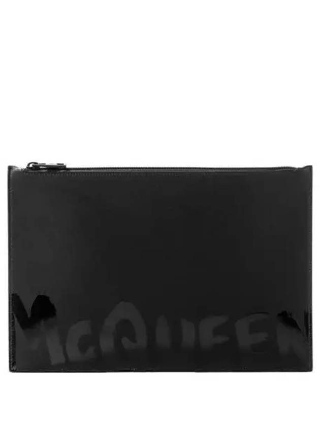 Logo Print Clutch Bag Black - ALEXANDER MCQUEEN - BALAAN 2