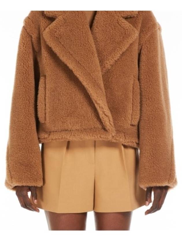 Gardone Crop Teddy Jacket Camel - MAX MARA - BALAAN 3