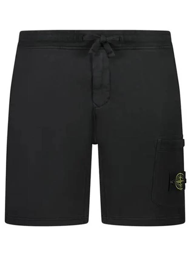 Fleece Bermuda Shorts Black - STONE ISLAND - BALAAN 2