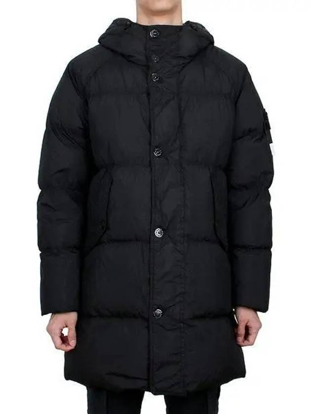 Men's Wappen Patch Crinkle Wraps Long Padding Black - STONE ISLAND - BALAAN 2