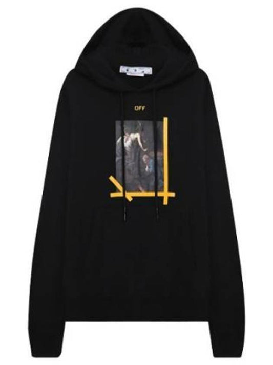 Arrow graphic slim fit hoodie - OFF WHITE - BALAAN 1