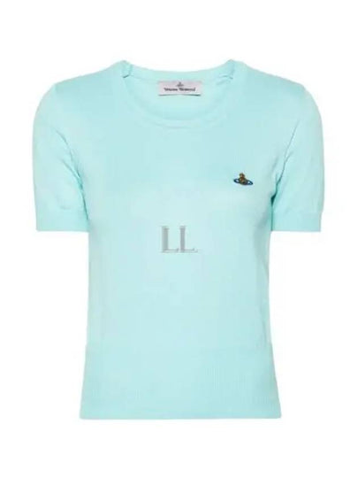 Bea Embroidery Logo Knit Top Aqua - VIVIENNE WESTWOOD - BALAAN 2