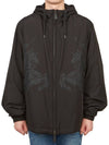 Men's EKD Print Hooded Jacket Black - BURBERRY - BALAAN 2