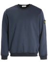 Men's Wappen Patch Round Cotton Nylon Fleece Sweatshirt Navy - STONE ISLAND - BALAAN 1