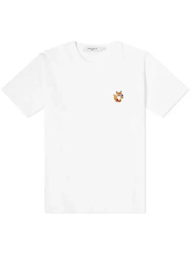 All Right Fox Patch Short Sleeve T-Shirt White - MAISON KITSUNE - BALAAN.