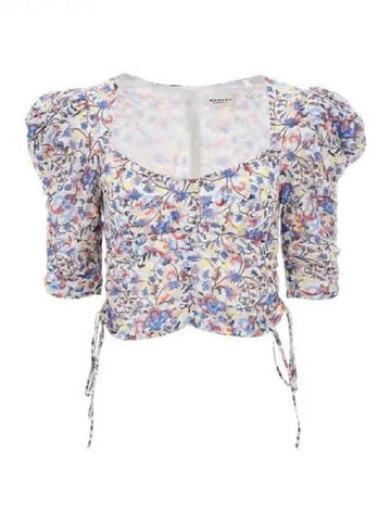 GALAOR Flower Puff Sleeve Top - ISABEL MARANT ETOILE - BALAAN 1