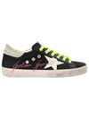 Superstar Canvas Lettering Low Top Sneakers Black - GOLDEN GOOSE - BALAAN 1