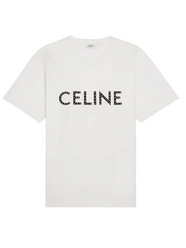 Crystal Logo Short Sleeve T-Shirt White - CELINE - BALAAN 1