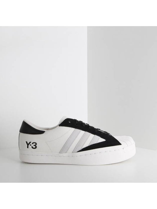 Yohji Star Leather Low Top Sneakers Black White - Y-3 - BALAAN 2