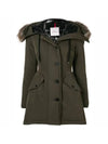 Women's Moncticole Goose Long Padded Parka Khaki - MONCLER - BALAAN 1