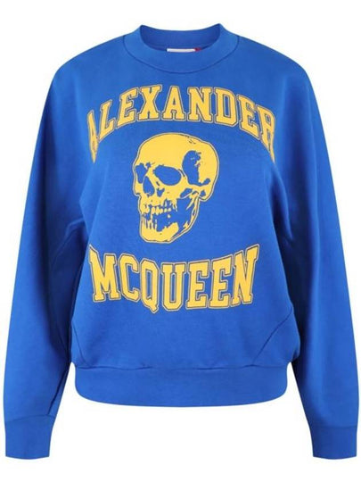 Skull Print Sweatshirt Blue - ALEXANDER MCQUEEN - BALAAN 2