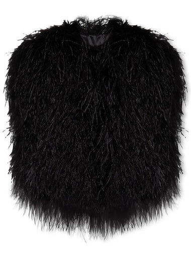 Dolce & Gabbana Feather Vest, Women's, Black - DOLCE&GABBANA - BALAAN 1