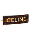 Logo Acetate Hair Slides Dark Havana - CELINE - BALAAN 4