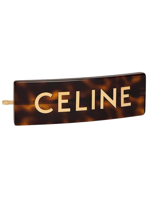 Logo Acetate Hair Slides Dark Havana - CELINE - BALAAN 4