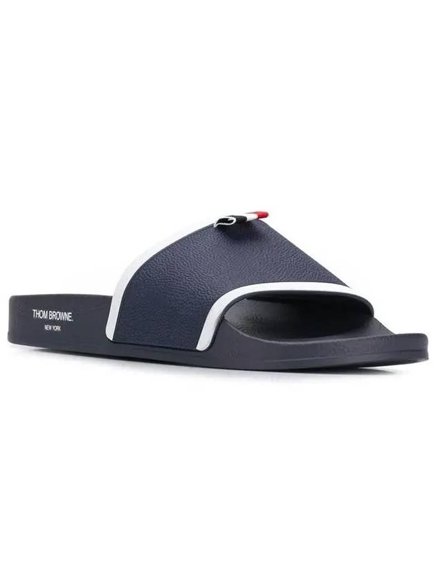 Rubber Full Slide Slippers Navy - THOM BROWNE - BALAAN 8