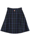 Tartan Flannel Side Tab A Line Skirt Blue - THOM BROWNE - BALAAN 3