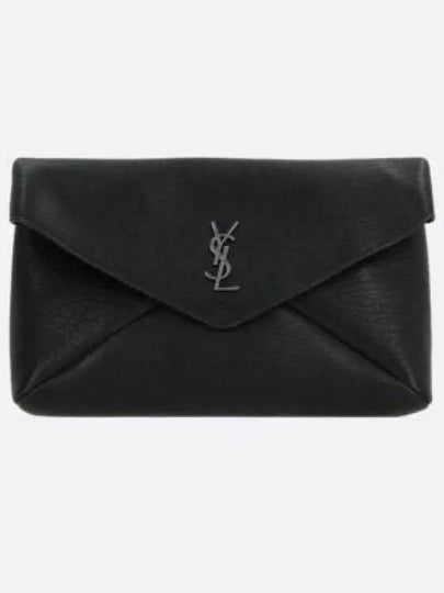 Cassandre Embellished Leather Clutch Bag Black - SAINT LAURENT - BALAAN 2