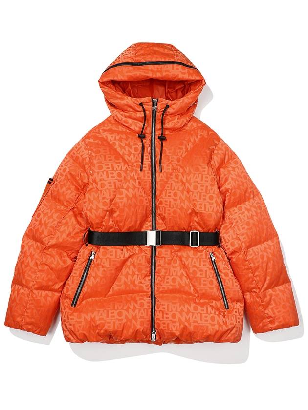 Jacquard middle down jacket ORANGE WOMAN - MALBON GOLF - BALAAN 1