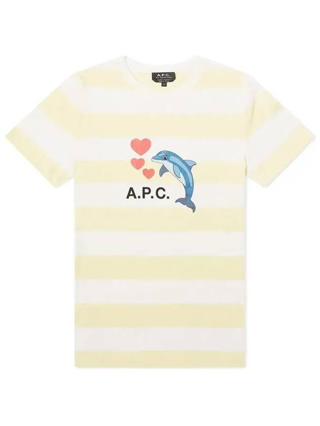 Chloe Dolphin Logo Striped Short Sleeve T-Shirt Yellow - A.P.C. - BALAAN 3