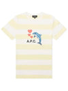 Chloe Dolphin Logo Striped Short Sleeve T-Shirt Yellow - A.P.C. - BALAAN 3