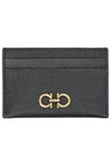 Gancini Card Wallet Black - SALVATORE FERRAGAMO - BALAAN 2