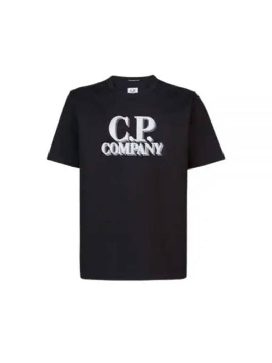 30/1 Jersey Logo Print Short Sleeve T-Shirt Black - CP COMPANY - BALAAN 2