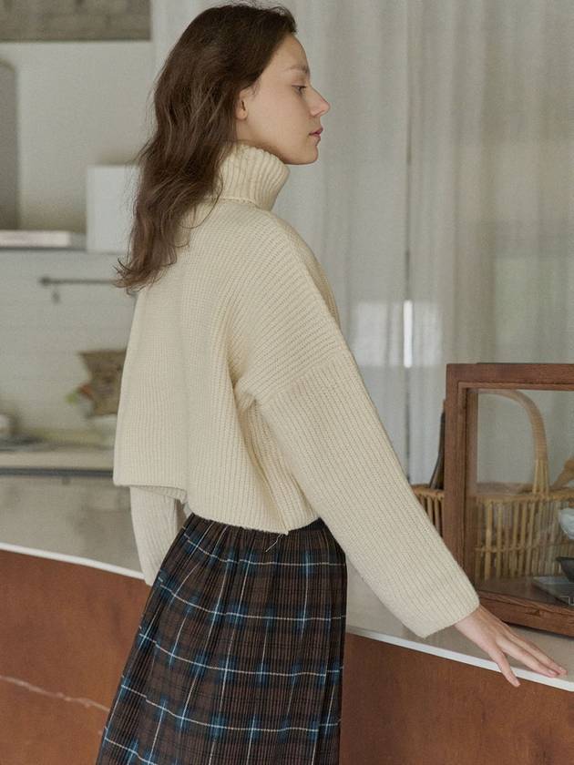 Pullover Crop Knit Turtleneck Ivory - AVANT-G - BALAAN 5