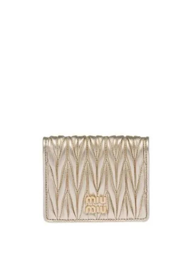 Matelasse Leather Half Wallet Gold - MIU MIU - BALAAN 2