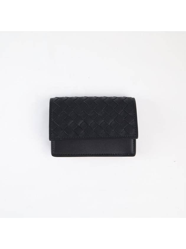 Intrecciato Flap Business Card Wallet Black - BOTTEGA VENETA - BALAAN 2