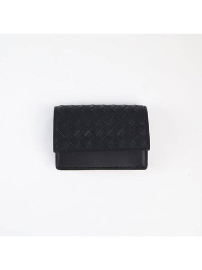 Intrecciato Flap Business Card Wallet Black - BOTTEGA VENETA - BALAAN 2