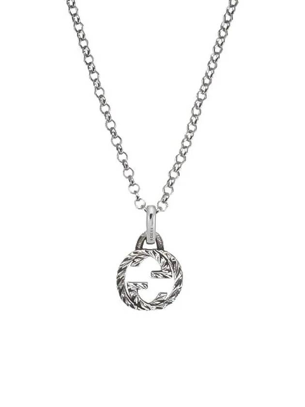 Interlocking G Pendant Necklace Silver - GUCCI - BALAAN 3