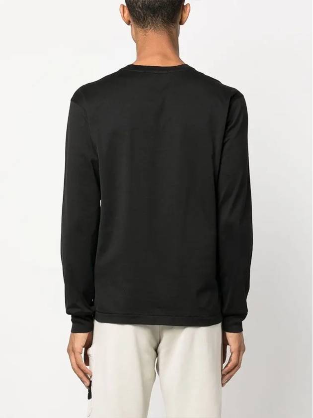 Cotton Jersey Long Sleeve T Shirt Black - STONE ISLAND - BALAAN 6