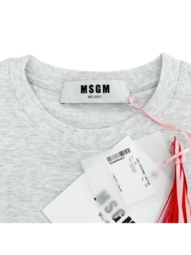 Box Logo Cotton Short Sleeve T-Shirt Light Grey - MSGM - BALAAN 6