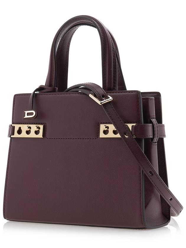 Tempete Crush Silky Calf Leather Tote Bag Rosewood - DELVAUX - BALAAN 3