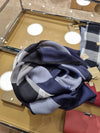 Mega Check Silk Muffler Navy - BURBERRY - BALAAN 5