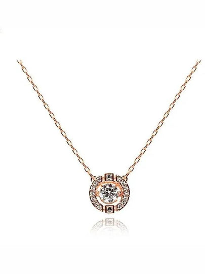 Una Crystal Round Cut Necklace White Rose Gold - SWAROVSKI - BALAAN 2