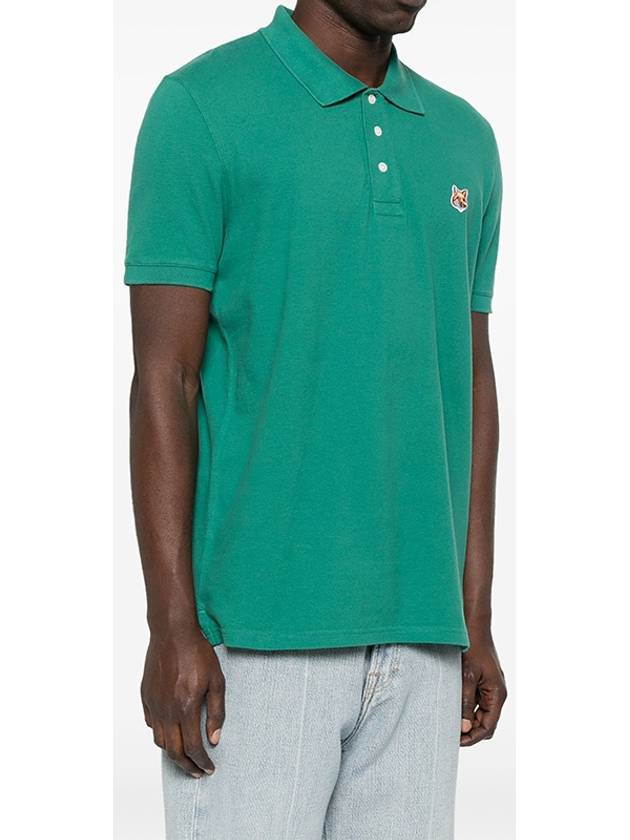 Fox Head Patch Cotton Polo Shirt Green - MAISON KITSUNE - BALAAN 4