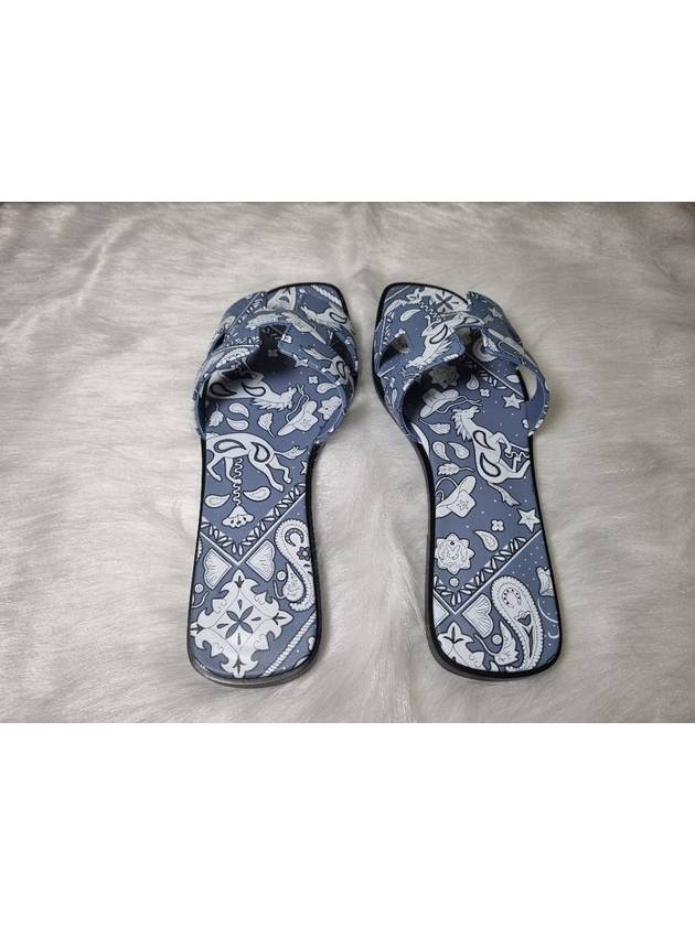 Oran Sandals Slippers Bandana Blue H241061Z1D - HERMES - BALAAN 7