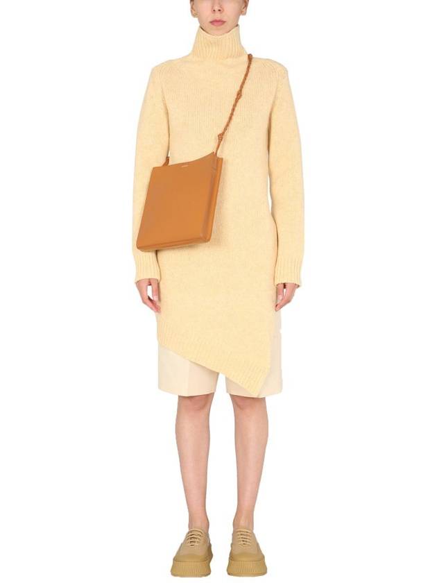 Asymmetric Hem Turtleneck Midi Dress Yellow - JIL SANDER - BALAAN 2