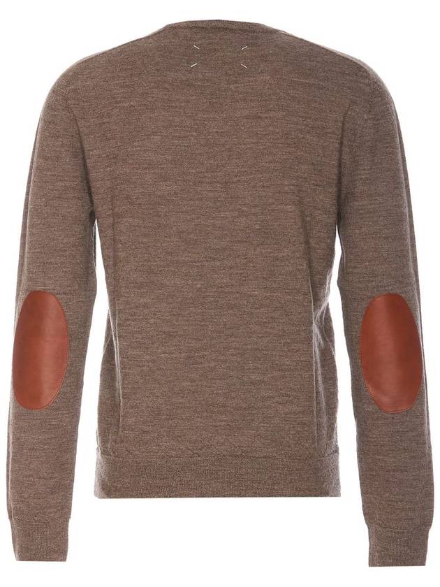 Elbow Patch Crew Neck Knit Top Hazelnut - MAISON MARGIELA - BALAAN 3