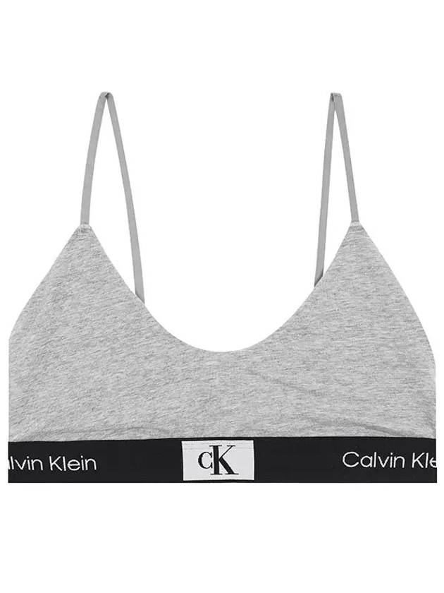 CK96 Logo Cotton Bra Grey - CALVIN KLEIN - BALAAN 2