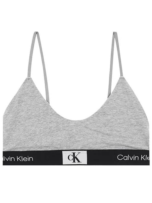 CK96 Logo Cotton Bra Grey - CALVIN KLEIN - BALAAN 2