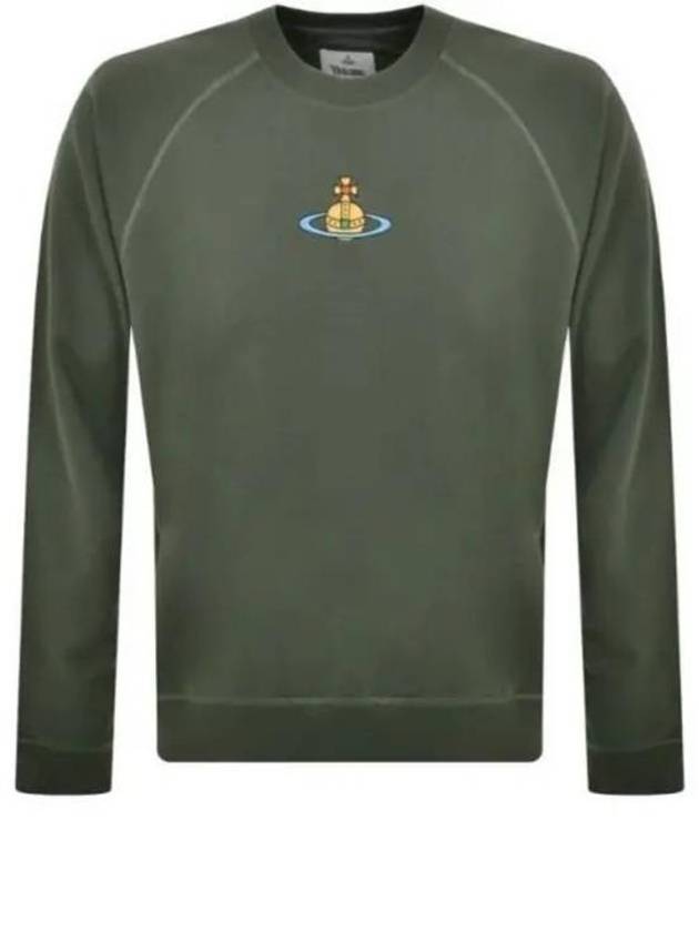 Embroidered Logo Cotton Sweatshirt Green - VIVIENNE WESTWOOD - BALAAN 2