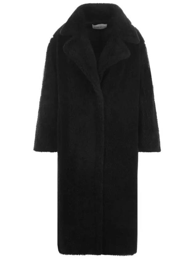 Women's Maria Teddy Long Fur Coat Black - STAND STUDIO - BALAAN 1