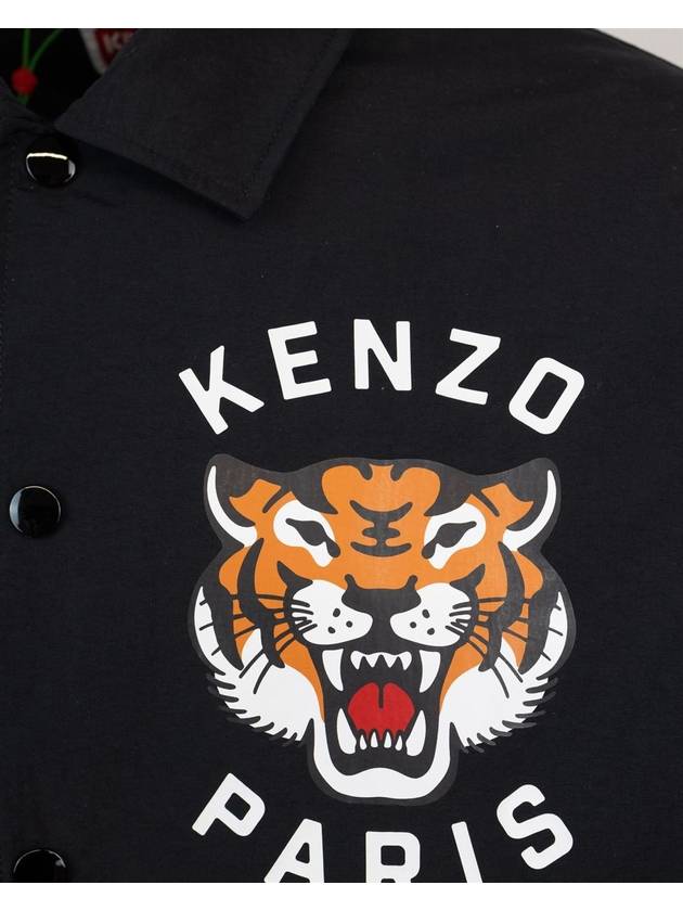 Lucky Tiger Quilted Coach Jacket Black - KENZO - BALAAN 5