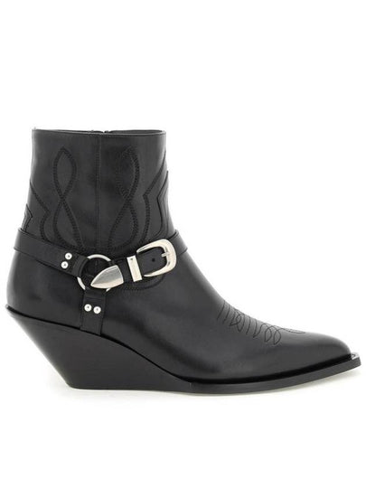 Moon Harness Calfskin Zip-up Ankle Boots Black - CELINE - BALAAN 2