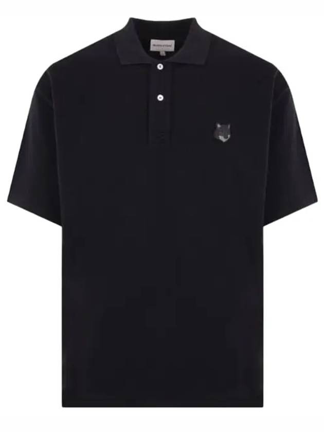 Bold Fox Head Patch Oversized Polo Shirt Black - MAISON KITSUNE - BALAAN 2