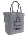 Yenky Logo Washed Cotton Tote Bag Grey - ISABEL MARANT - BALAAN 6