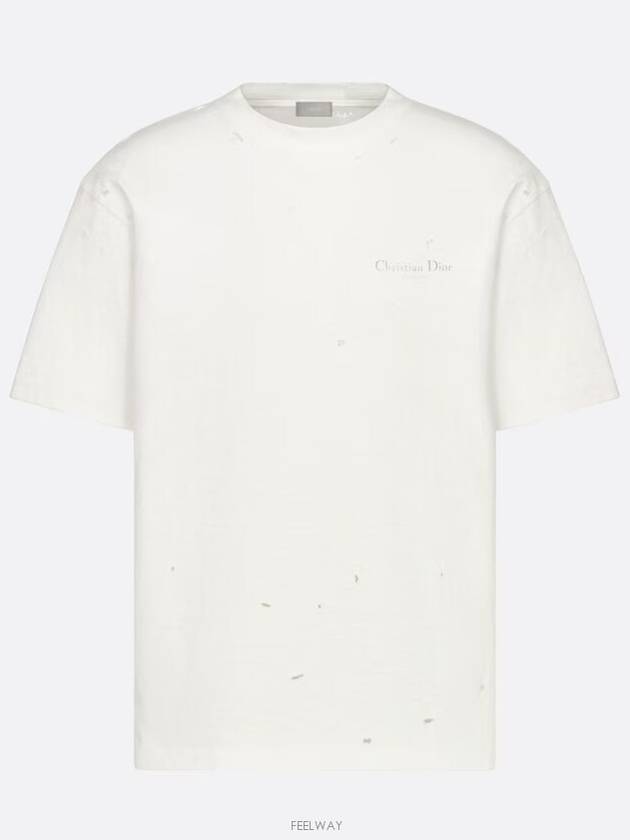 Couture Lettering Logo Short Sleeve T-Shirt White - DIOR - BALAAN 6