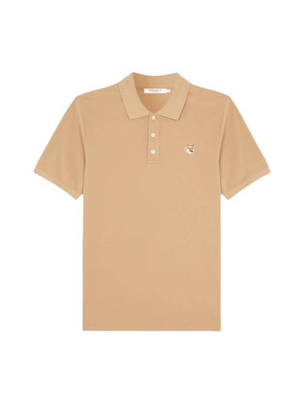 Fox Head Patch Classic Short Sleeve Polo Shirt Beige - MAISON KITSUNE - BALAAN 1